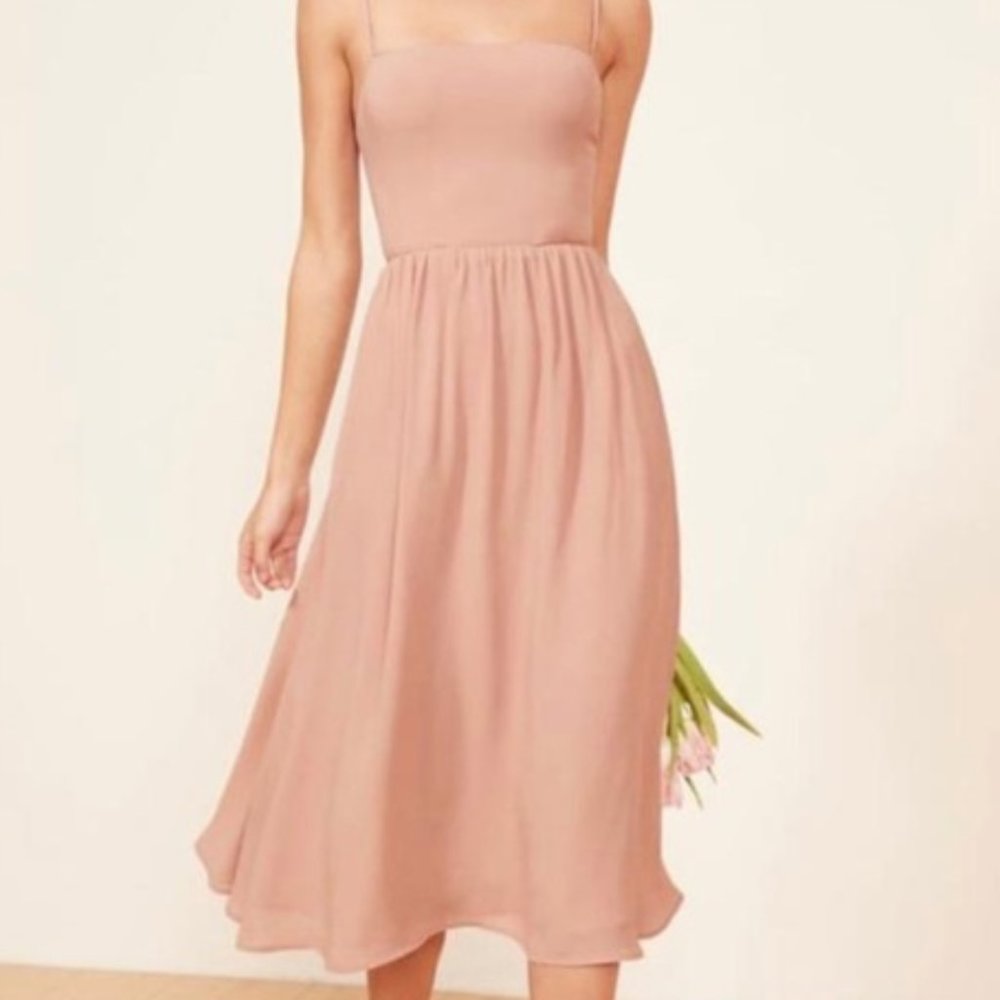 Reformation Blush Rosehip Midi Dress